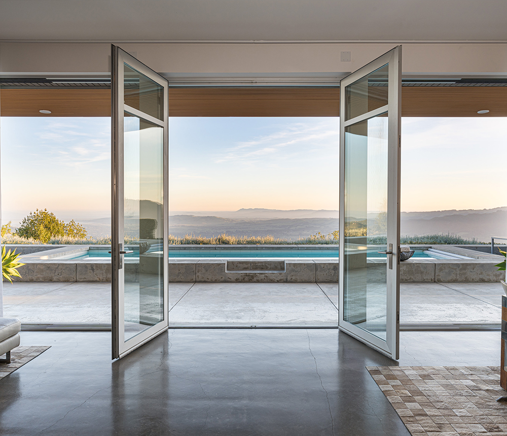Open patio doors with view