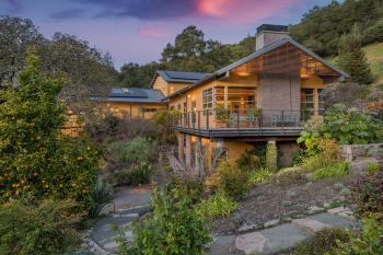 Sonoma California house at sunset